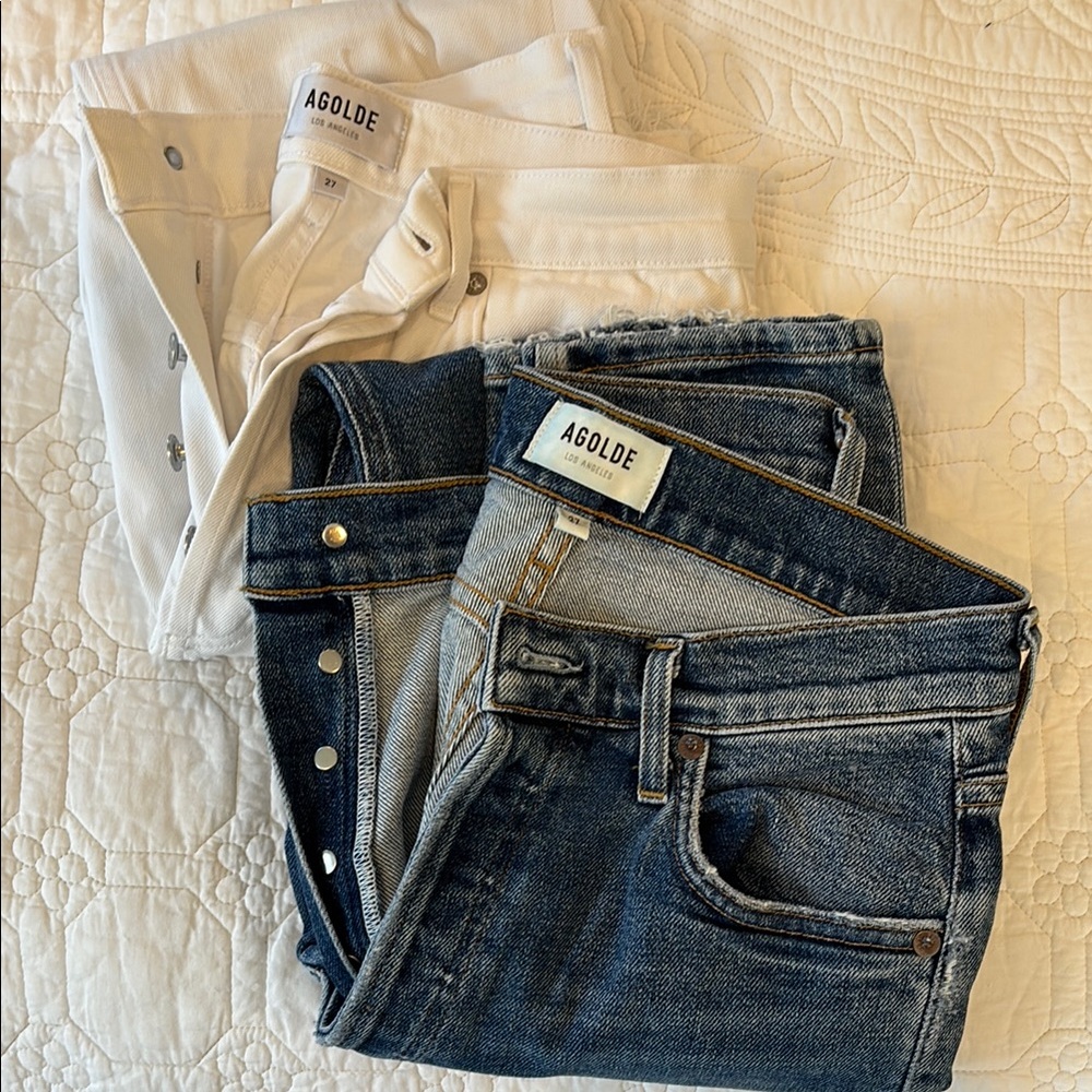 Agolde Women's Denim and White Jeans Bundle